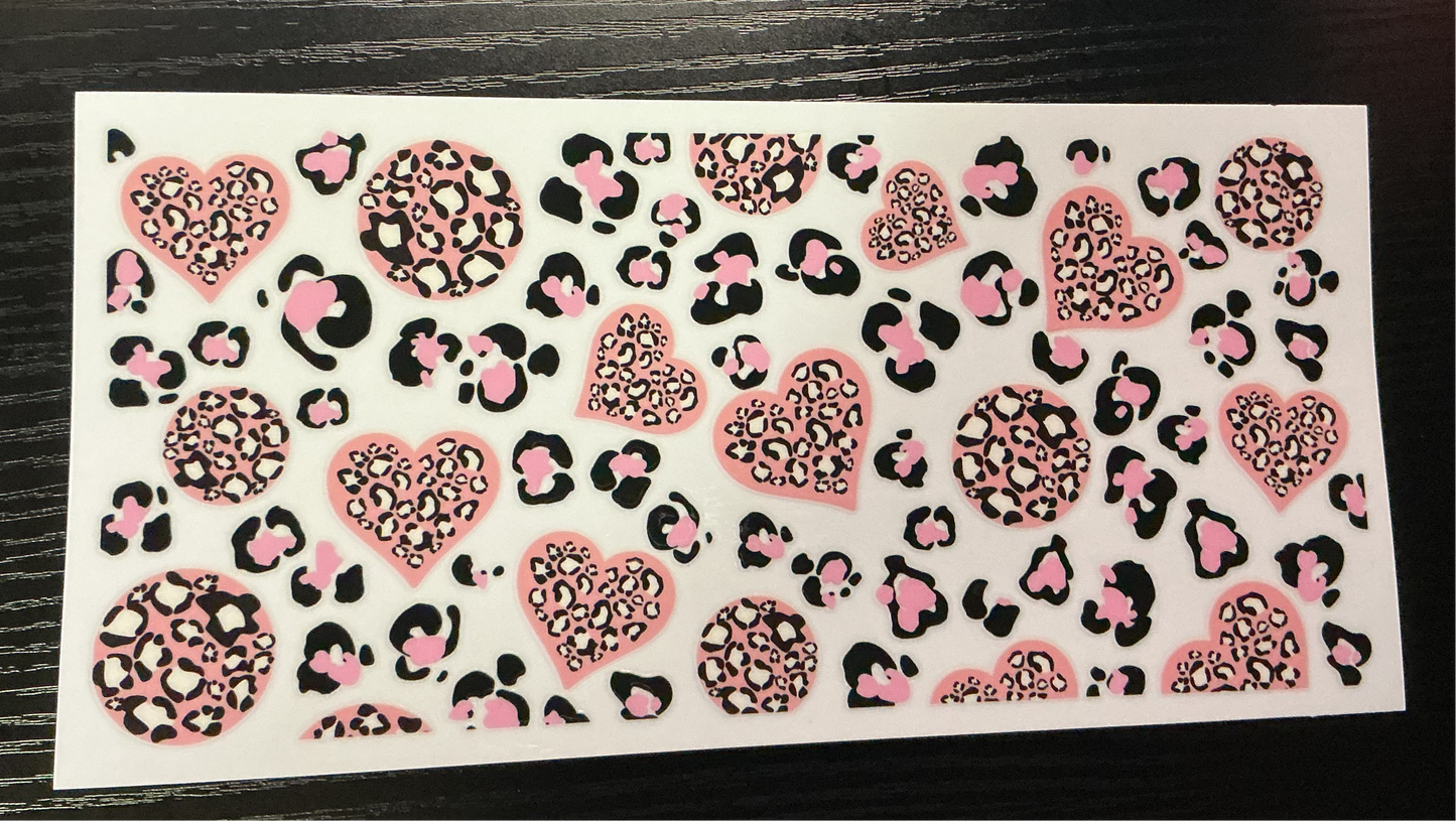 #104 Pink Cheetah hearts